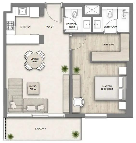 1 BR #Nakheel-A-0103