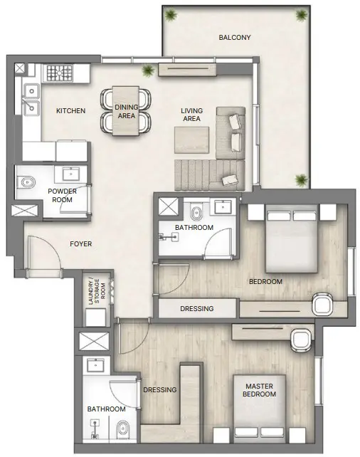 2 BR #Nakheel-B-0504