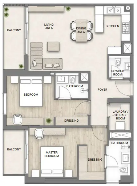 2 BR #Nakheel-B-0208