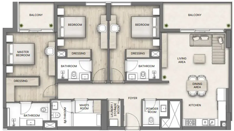 3 BR #Nakheel-A-0601