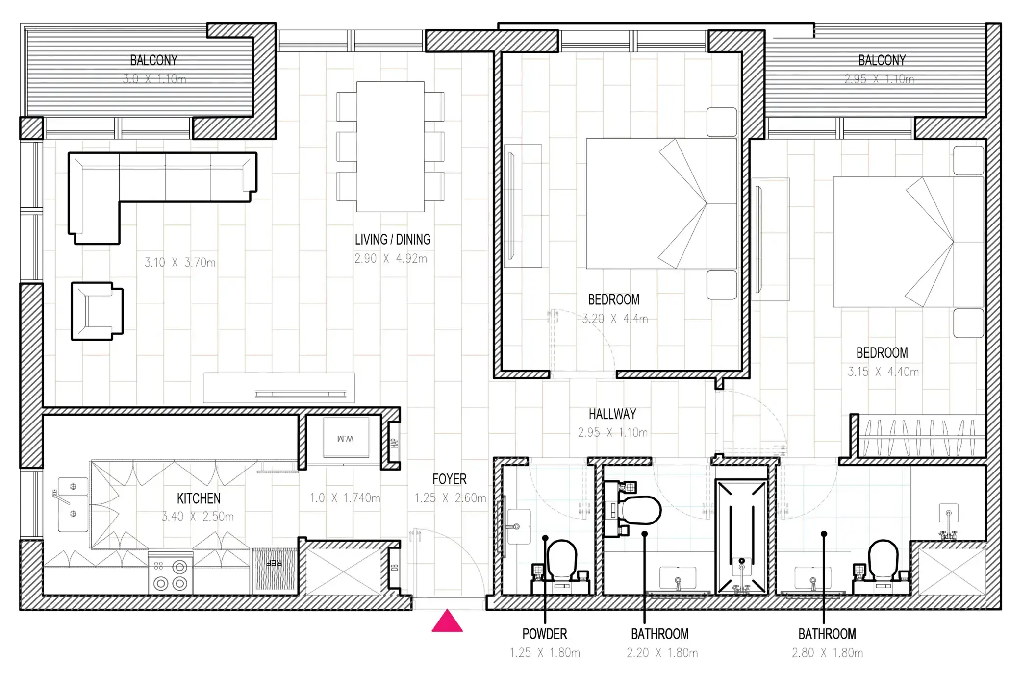 2 BR #HAMSA 3 -  2BR  -  214