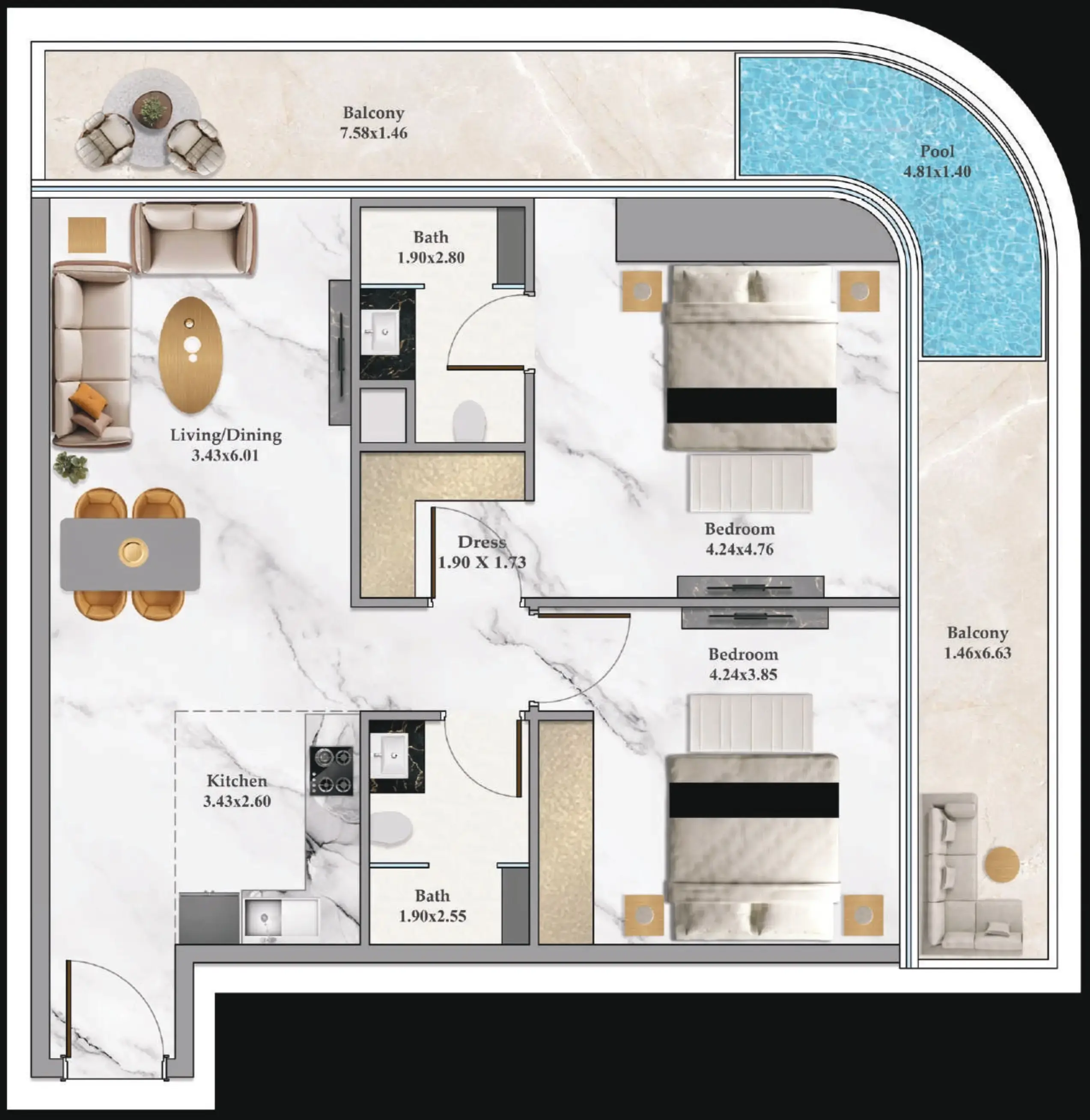 2 BR #B102Z-F24-2410