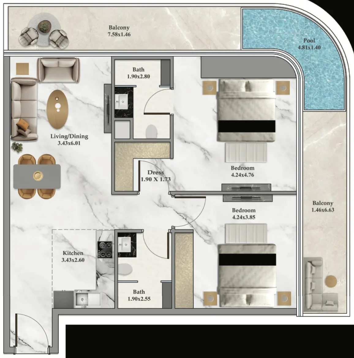 2 BR #B102Z-F28-2810