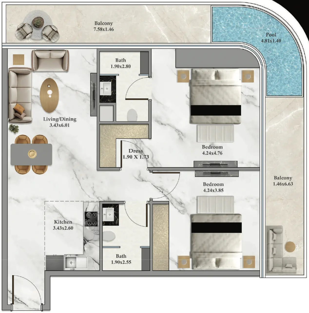 2 BR #B102Z-F30-3010