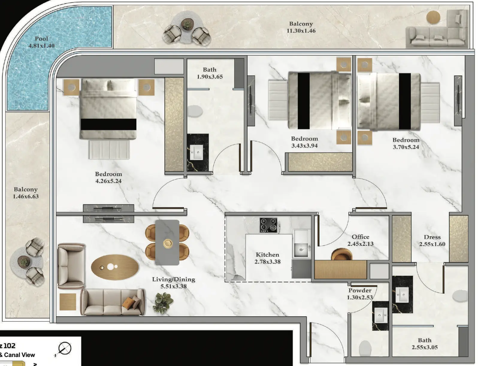 2 BR #B102Z-F46-4611