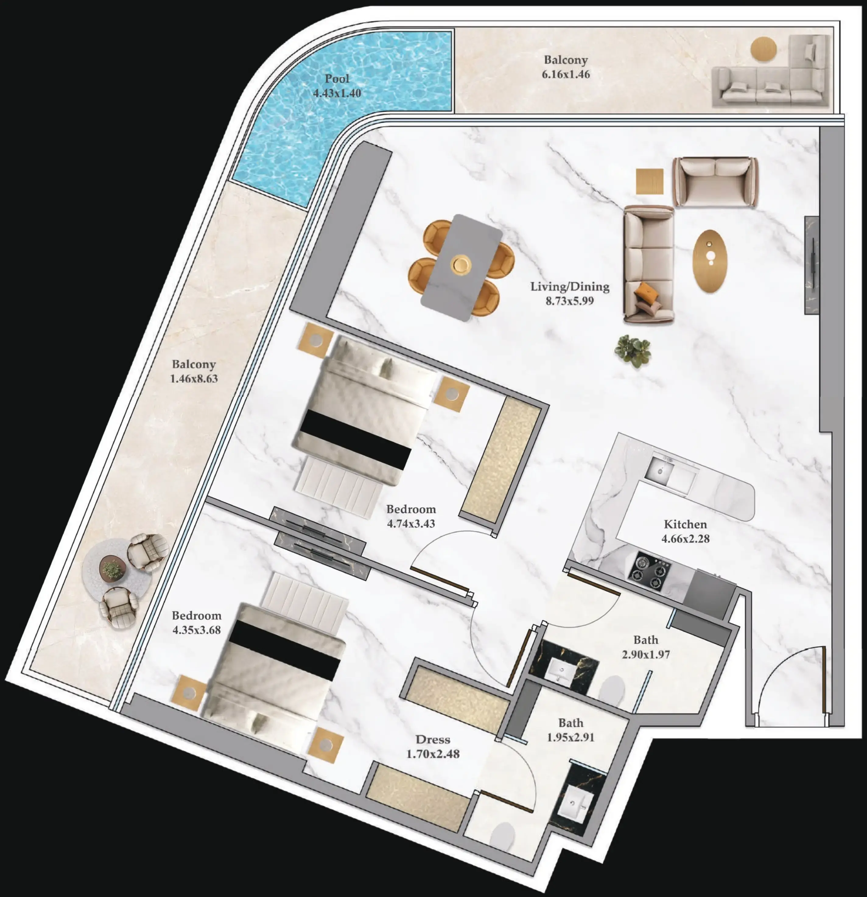 2 BR #B102Z-F24-2404