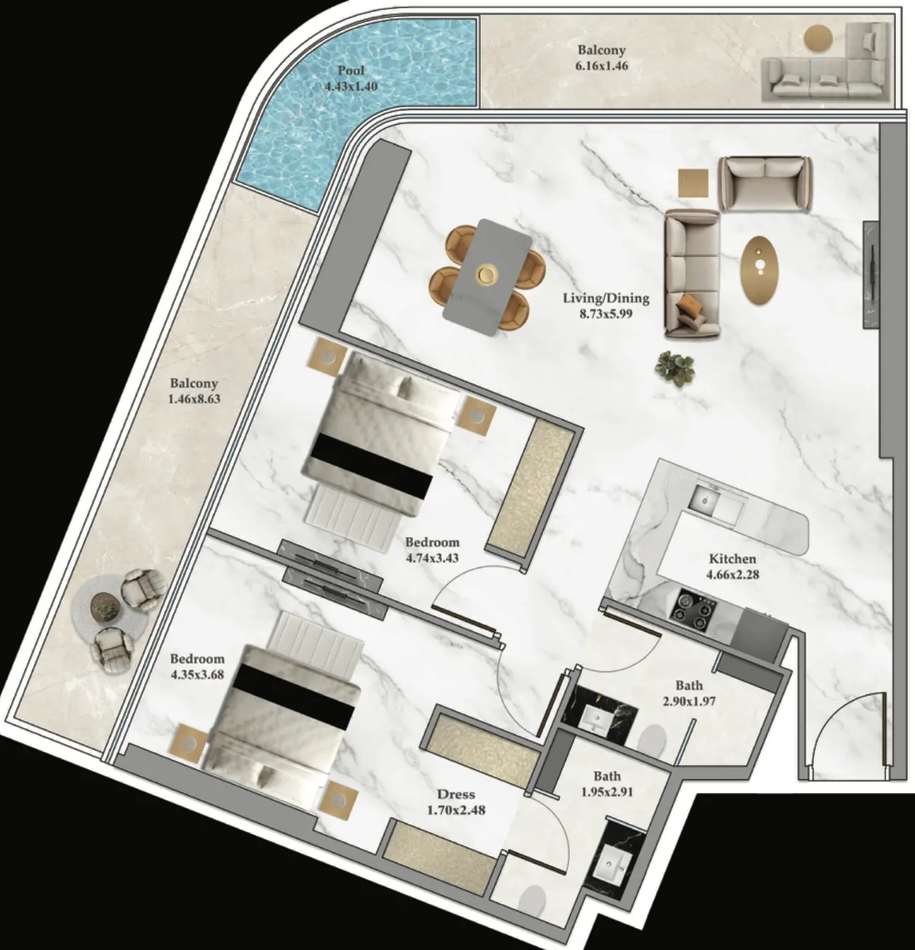 2 BR #B102Z-F37-3704