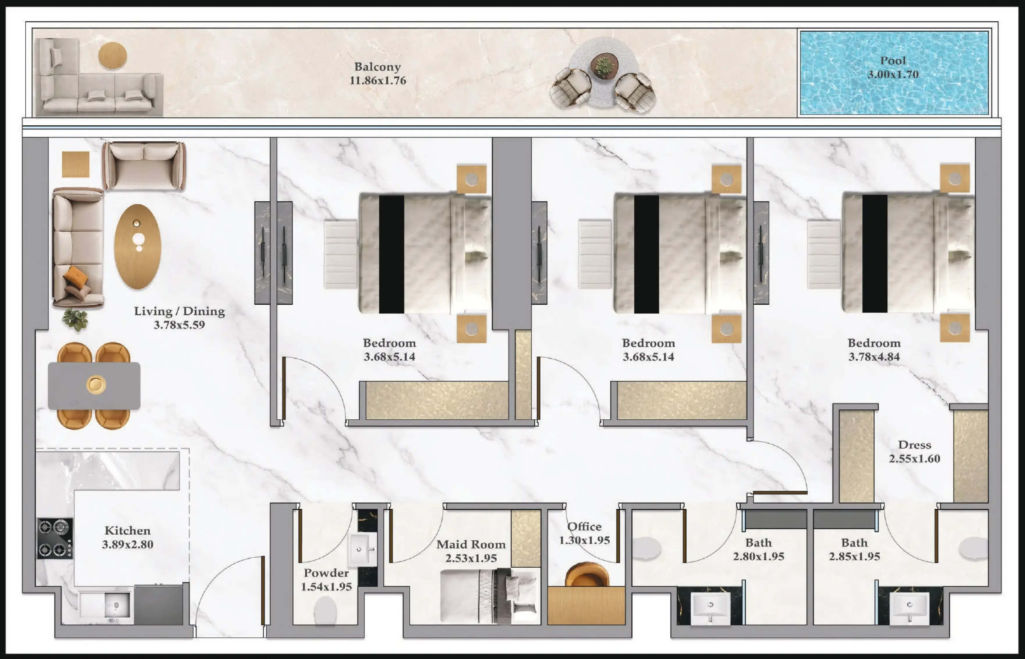 3 BR #B102Z-F76-7605