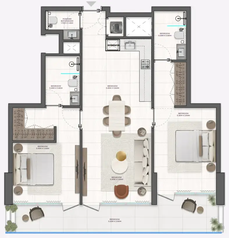 2 BR #Derby Heights - 3 - 308