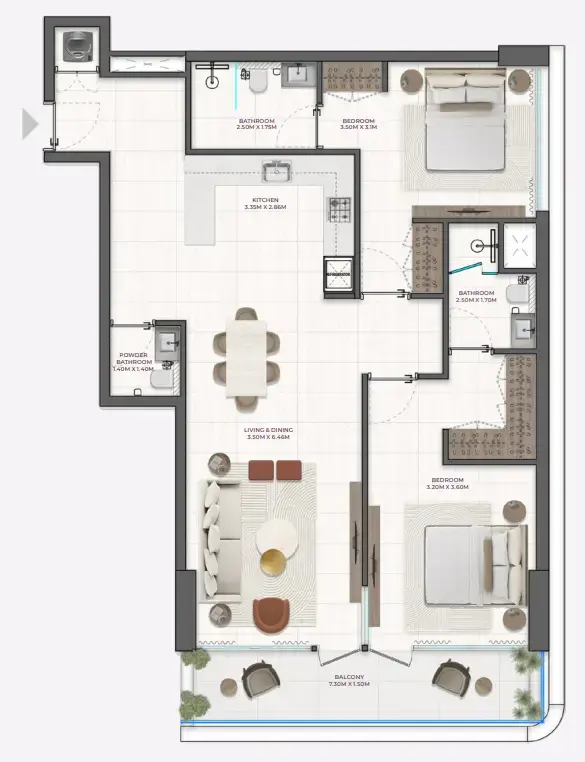 2 BR #Derby Heights - 4 - 407