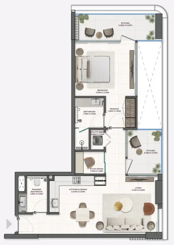1 BR #Derby Heights - 2 - 204