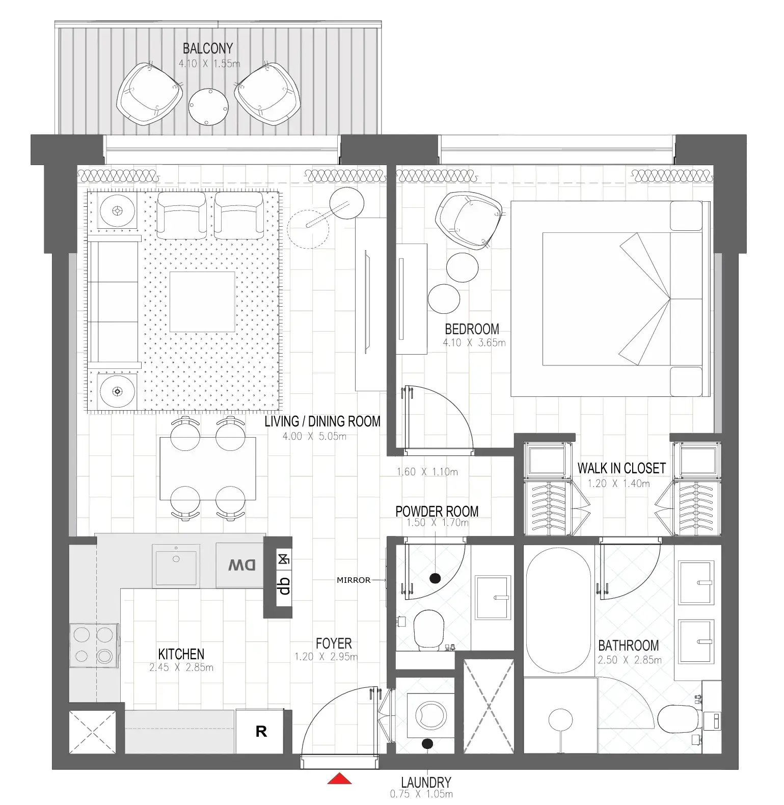 1 BR #PALACE B - 1BR -  B305