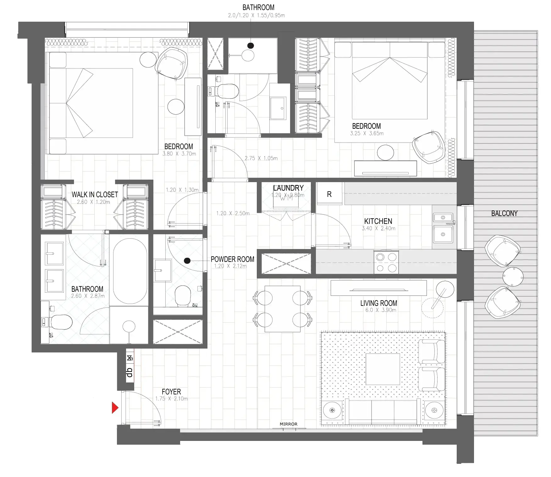 2 BR #PALACE A - 2BR -  A316