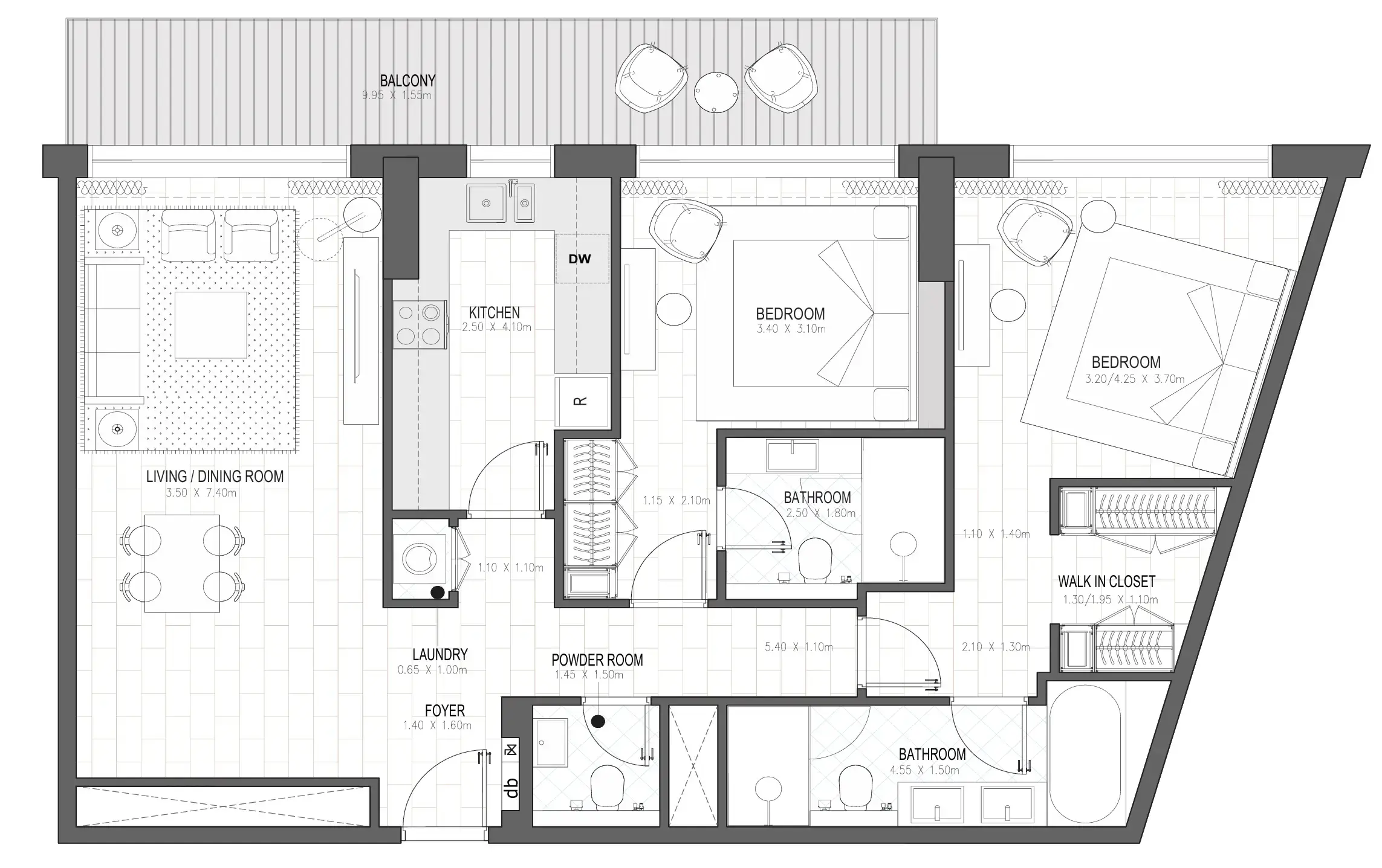 2 BR #PALACE A - 2BR -  A101