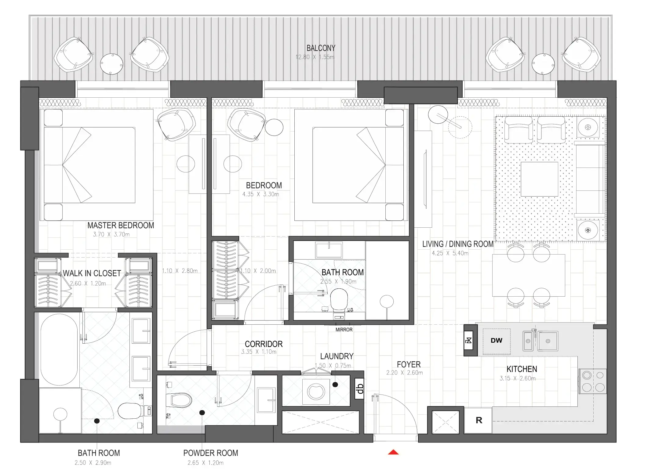 2 BR #PALACE A - 2BR -  A305
