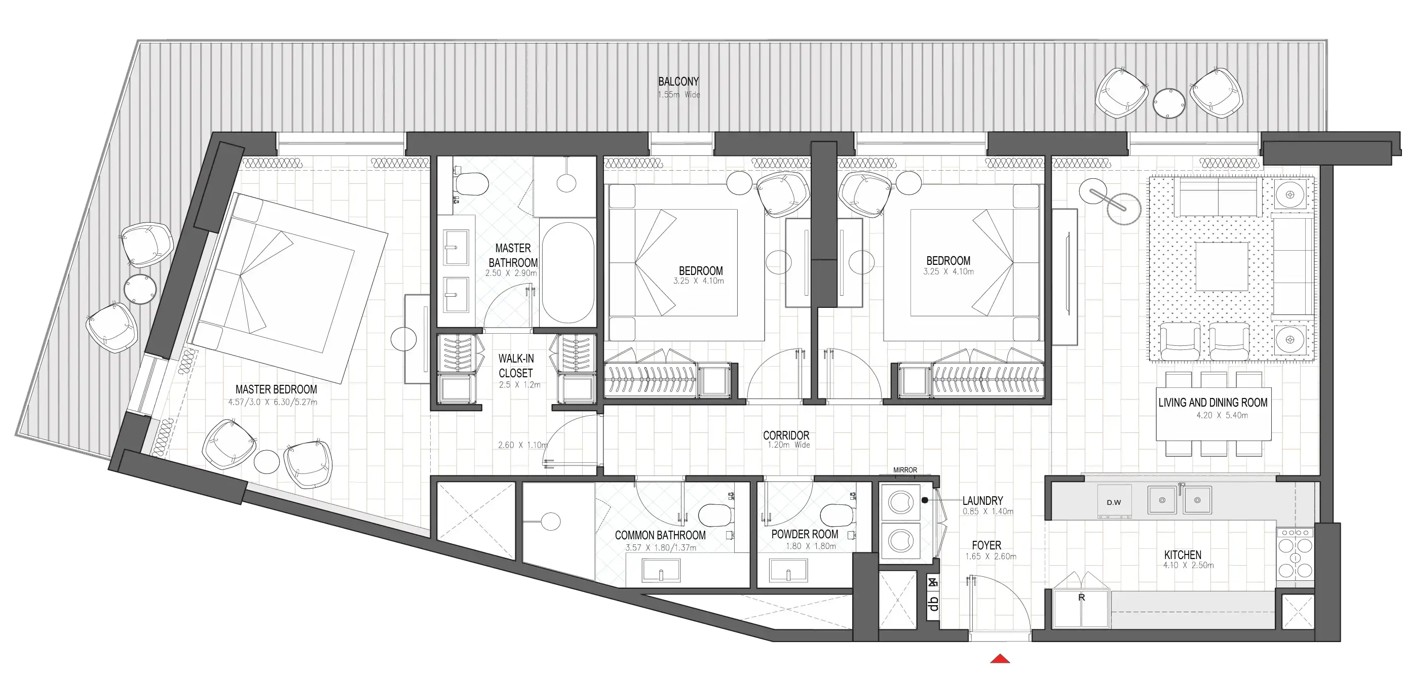 3 BR #PALACE A - 3BR -  A308