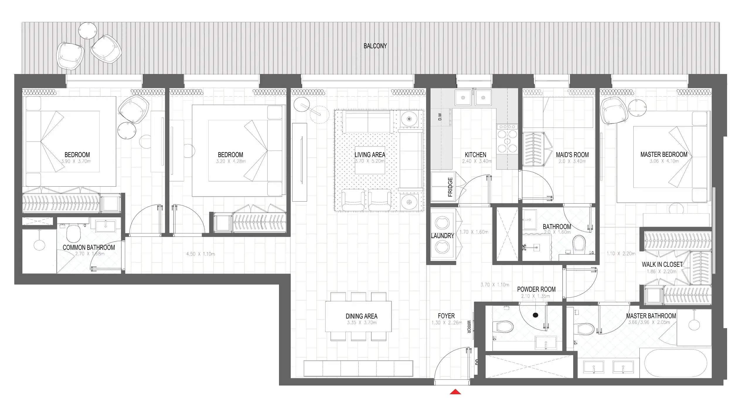 3 BR #PALACE B - 3BR -  B402