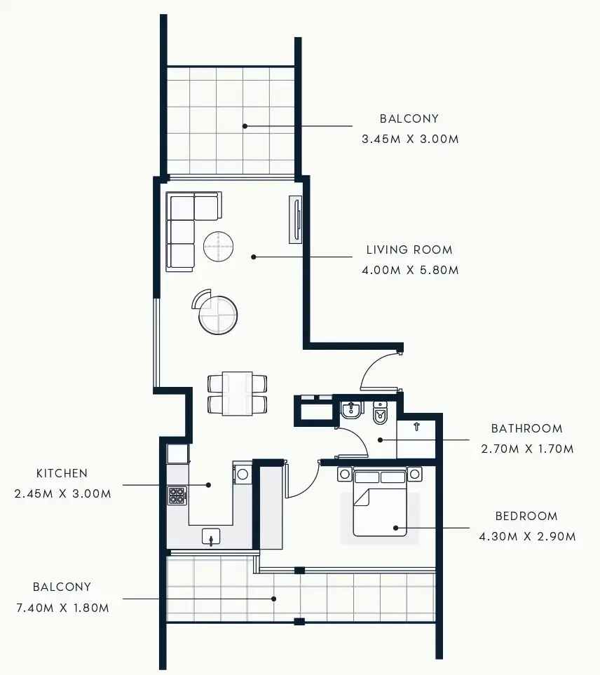 1 BR #R BEACH FRONT - A-1701