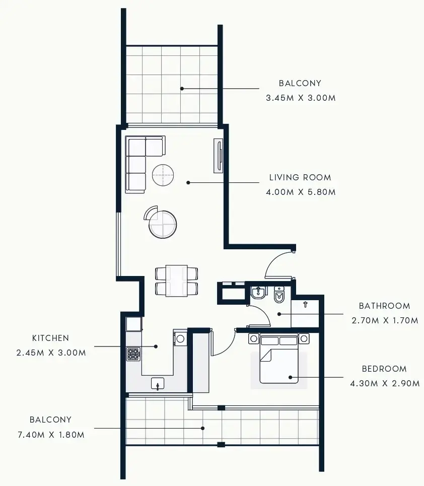 1 BR #R BEACH FRONT - A-2001