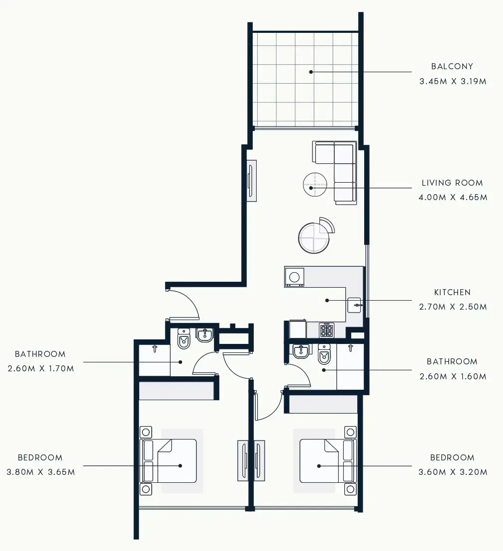 2 BR #R BEACH FRONT - A-1310