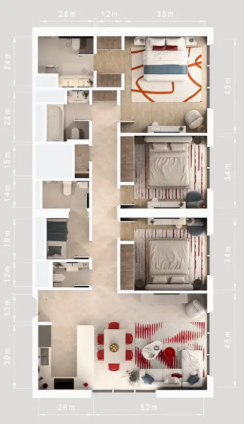 3 BR #AlMarjan-R2-01-06