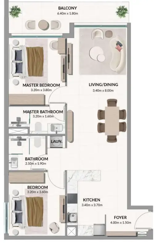 2 BR #Woodland Terraces - 4 - 413