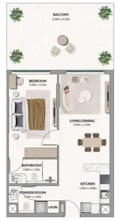 1 BR #Woodland Terraces - 1 - 101